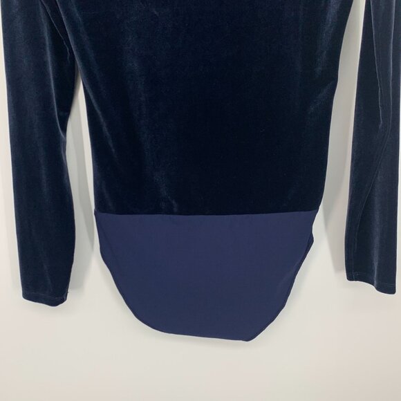 J.Crew/Jeans Bodysuit Blue Velvet Scoopneck Long Sleeve - Picture 9 of 10